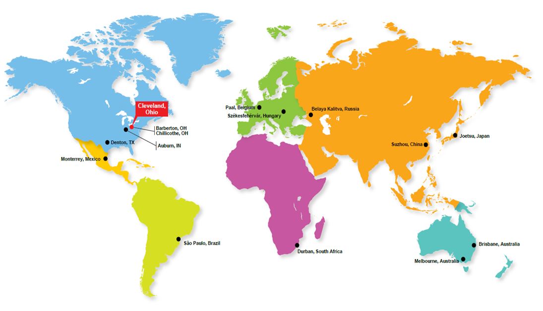 Alcoa mapa oddziałów na świecie